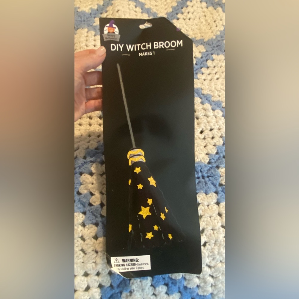 DIY Witch Broom with Yellow Stars